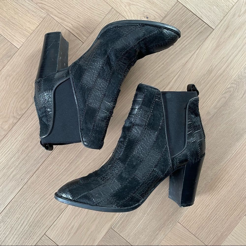 Browns WISHBONE collection cowhide booties.